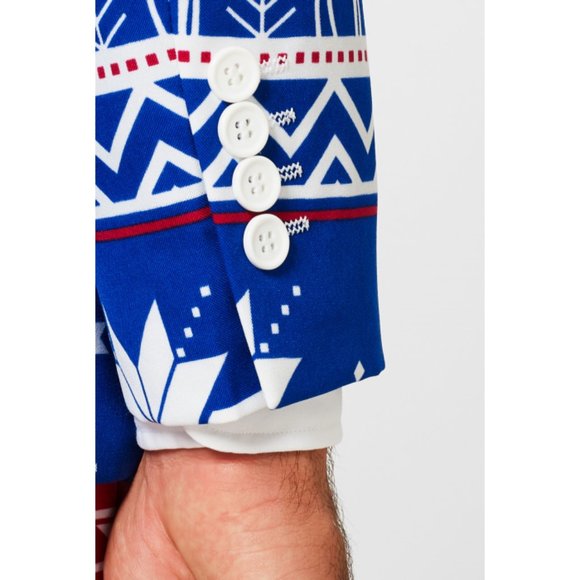 OppoSuits Rudolph Christmas Suit, Size 42, 32, Blue, Red, White - Picture 3 of 7
